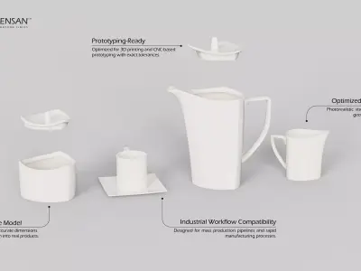 Porcelain Tea Set 3D print model