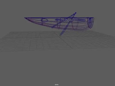 Canoe boat 3D model