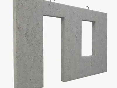 Concrete Wall Facade 3D model buy