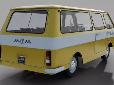 Taxi RAF-2203 Low-poly 3D model