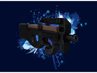 SMG 2 - P90 Sub-Machinegun - 4K Game Ready Low-poly 3D model