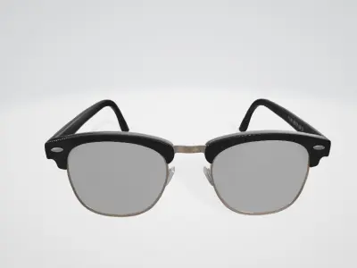 sunglasses with retro style half Low-poly 3D model