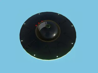 Spaceship UFO B2 - Black - Alien SciFi Vehicle Low-poly 3D model