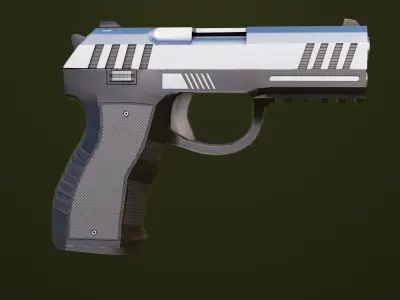 Pistol 04 Generic All PBR Unity UE Textures Included Low-poly 3D model