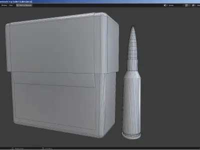 Bullet and Box - Barrett Low-poly 3D model