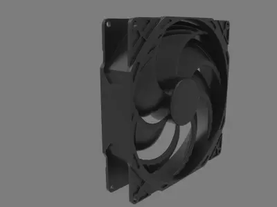 Cooler cpu cooling fan Low-poly 3D model