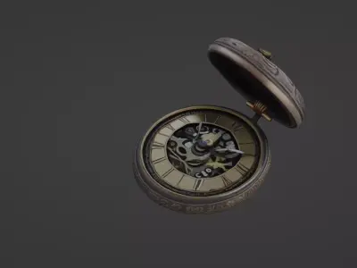 Vintage Mechanical Pocket Watch 3D Model 3D model