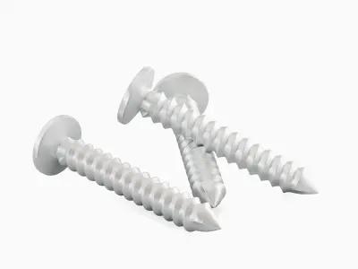 Aluminium Screw 01 Low-poly 3D model