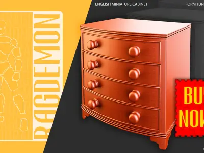 English Miniature Cabinet 3D model