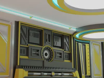 sci fi corridor 3D model 162