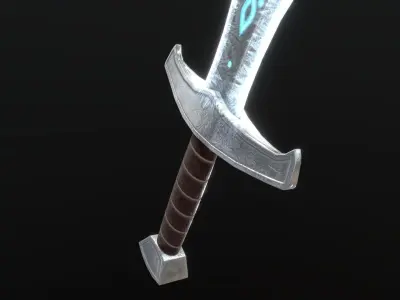 Magic Ice Sword Low-poly 3D model