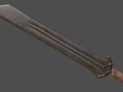 Dwarven Sword Low-poly 3D model