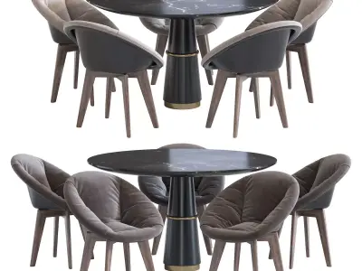 Chair Vincent Sheppard and Agra Dining Table 3D model