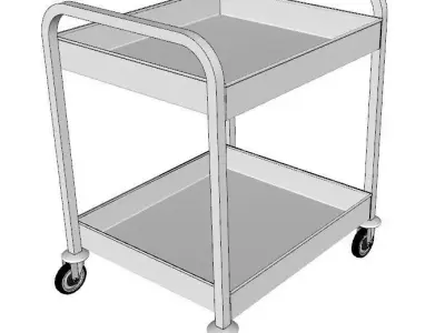 service trolley double deck with deep top 3D model