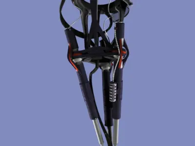 Trimaniple robotic arm animated 3D model