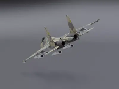 Su-35 Flanker - E Low-poly 3D model