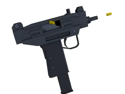 Lowpoly Micro Uzi Low-poly 3D model