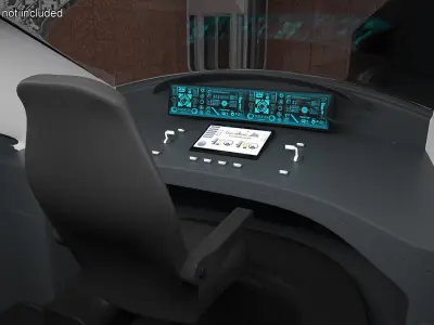 Futuristic Passenger Train Silver 3D model