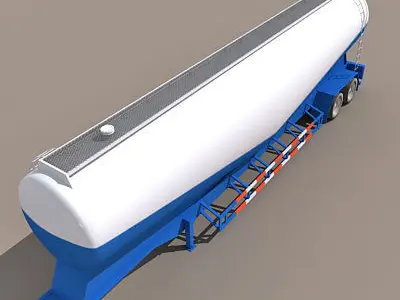 Blue Bottom Tanker Trailer 06 3D model