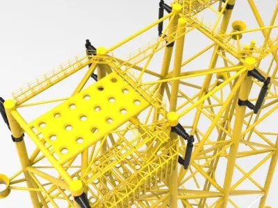 8-pile jacket Free 3D model