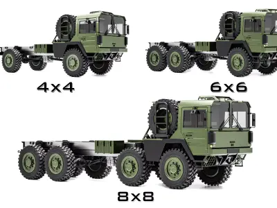 MAN KAT1 3D Model - 4x4 6x6 and 8x8 Trucks 3D model