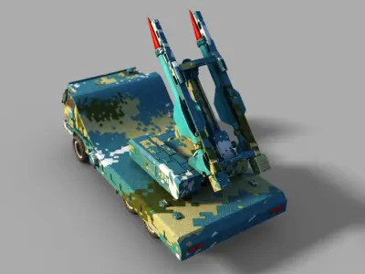 Red flag 12 anti-aircraft missile  red flag missiles 3D model