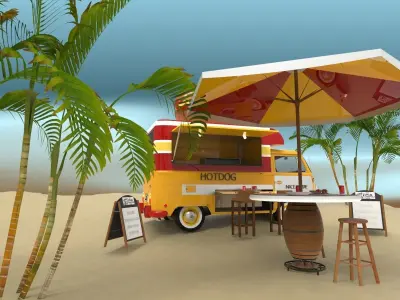 Mobile hotdog cafe 3D model