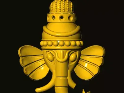 ganesh elephant with golden head 3D print model