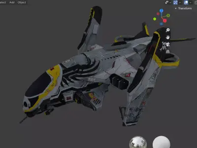 Space Ship Low-poly 3D model by ndt5292