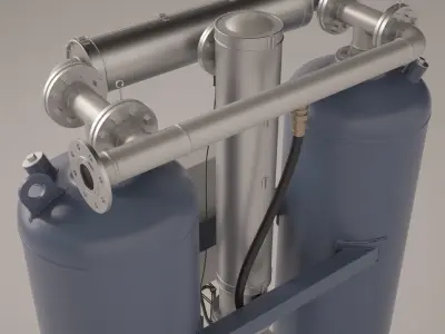 AD 480 Heated purge desiccant air dryer 3D model