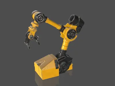 Industrial Robot Arm - 3  - Textured 3D model