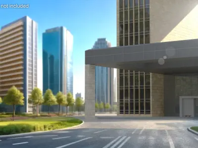 Four Seasons Bahrain Modern Hotel with Central Void 3D model