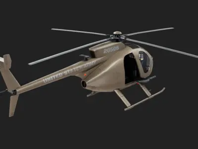 Hughes OH-6 Low-poly 3D model