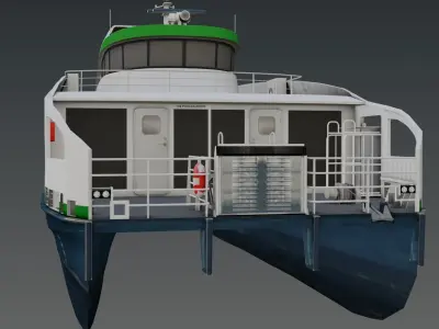 Fully electric fast ferry 3D model Low-poly 3D model