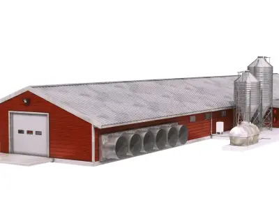 Chicken Egg Product Farm Barn 3D model