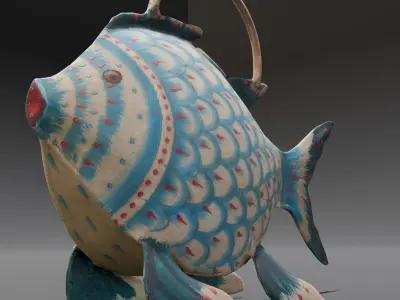 Professional 3D Fish Cup Model Low-poly 3D model