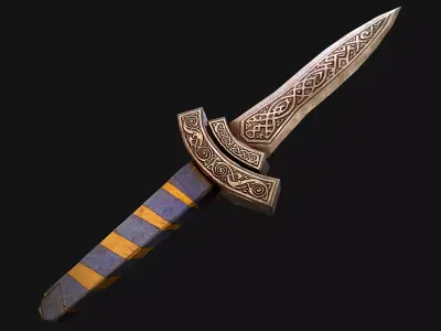 Medieval Dagger Short Sword Weapon Low-poly 3D model