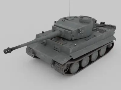 Tiger Ausf  H1 Heavy Tank Low-poly 3D model