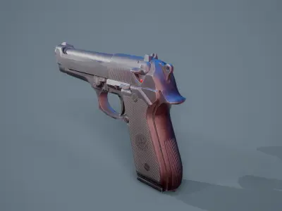 Beretta 9mm Low-poly 3D model