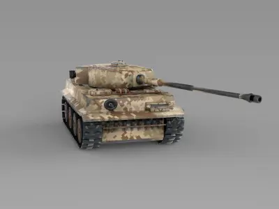Tank tiger Low-poly 3D model