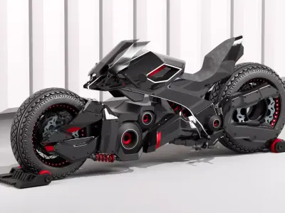 Sci-Fi Futuristic Bike 3D model