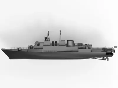 Warship 3D model 8