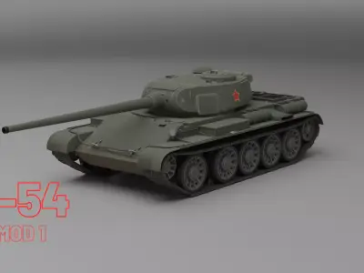 T-54 First prototype medium tank 3D model