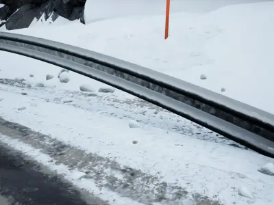 Highway road fence Low-poly 3D model