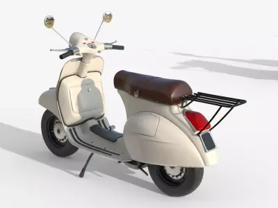 Classic Vintage Vespa Scooter - Cream  3D model