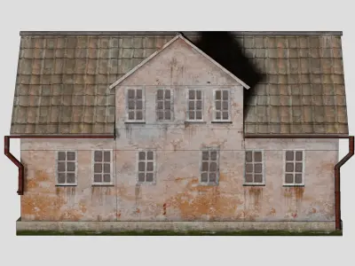 Abandoned house in European style Free low-poly 3D model