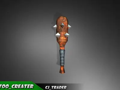 Mini Spiked Club Low-poly 3D model Low-poly 3D model