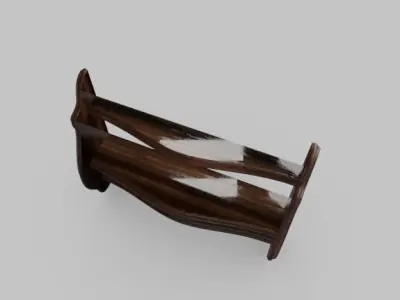 Antique Shelf Low-poly 3D model