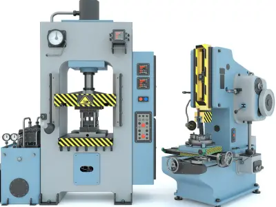Industrial milling machine tool hydraulic press - Collection two 3D model