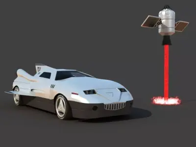 Futuristic Jet Car 3D model purchase